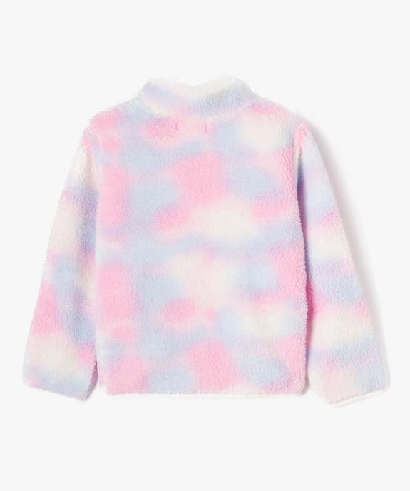 Sweat zippé à col montant en maille peluche fille vue4 - GEMO (ENFANT) - GEMO