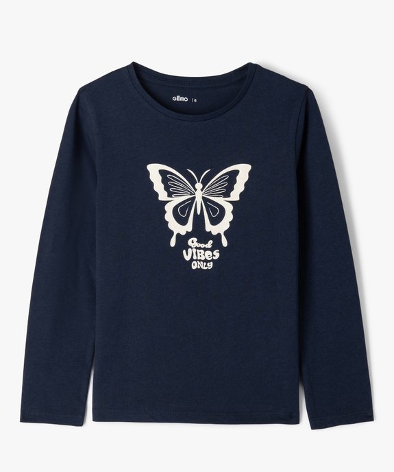 Tee-shirt à manches longues avec motif fille vue1 - GEMO (ENFANT) - GEMO