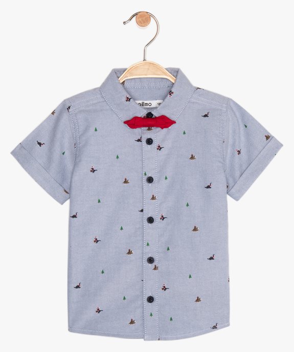 Chemise Bebe Garcon A Manches Courtes Et Nœud Papillon Gemo