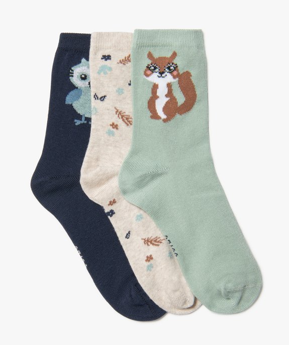 Chaussettes tige haute imprimées fille (lot de 3) vue1 - GEMO (ENFANT) - GEMO