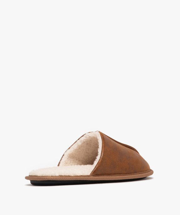 Chaussons mules doublés sherpa homme vue4 - GEMO 4G HOMME - GEMO