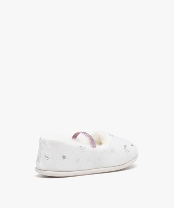 Chaussons fille ballerines fourrées à bride élastique pailletée vue4 - GEMO (ENFANT) - GEMO