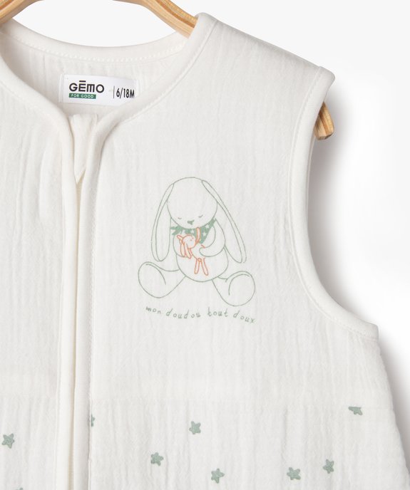 Gigoteuse été bébé en gaze de coton TOG 2 vue4 - GEMO 4G BEBE - GEMO