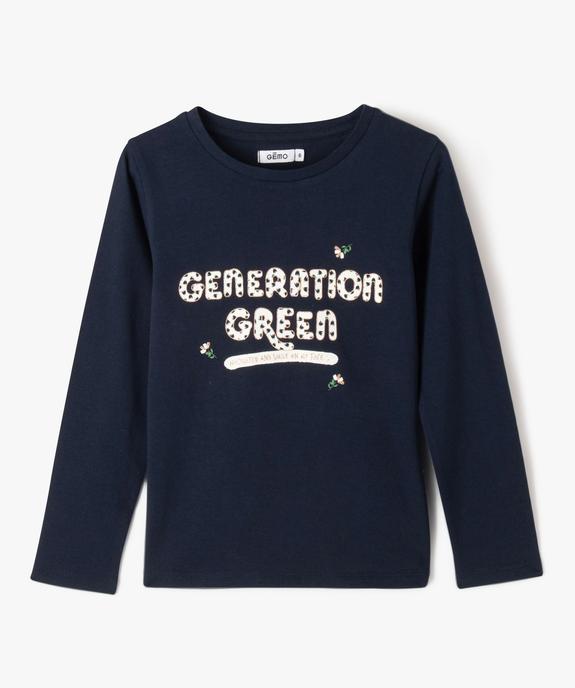 Tee-shirt à manches longues avec inscription fille vue1 - PREMIER PRIX BY GEMO - GEMO