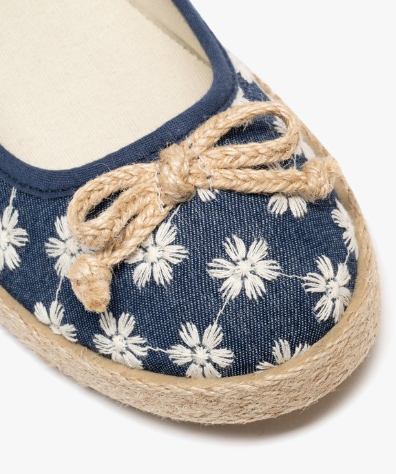Ballerines en toile imprimée à semelle de corde femme vue7 - FOLLOW ME - GEMO