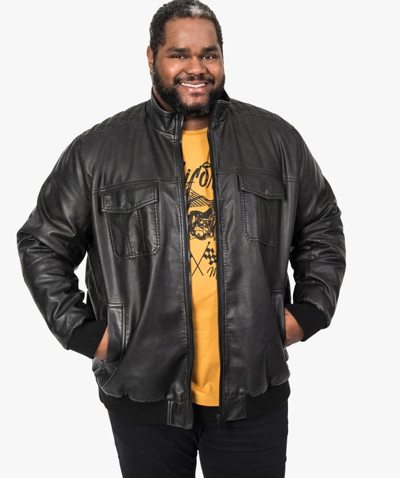 Blouson à doublure matelassé avec finitions côtelées vue1 - GEMO (G TAILLE) - GEMO