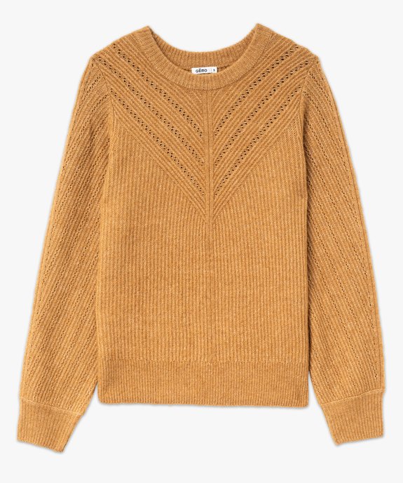 Pull en maille ajourée sur le décolleté femme vue4 - GEMO(FEMME PAP) - GEMO