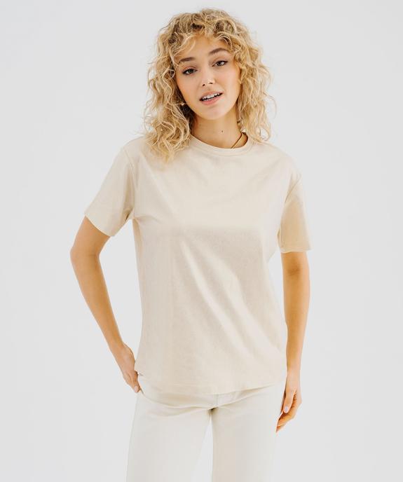 Tee-shirt manches courtes et col rond à paillettes femme - GEMO 4G FEMME Tee-shirt manches courtes et col rond à paillettes femme vue5 - GEMO 4G FEMME - GEMO