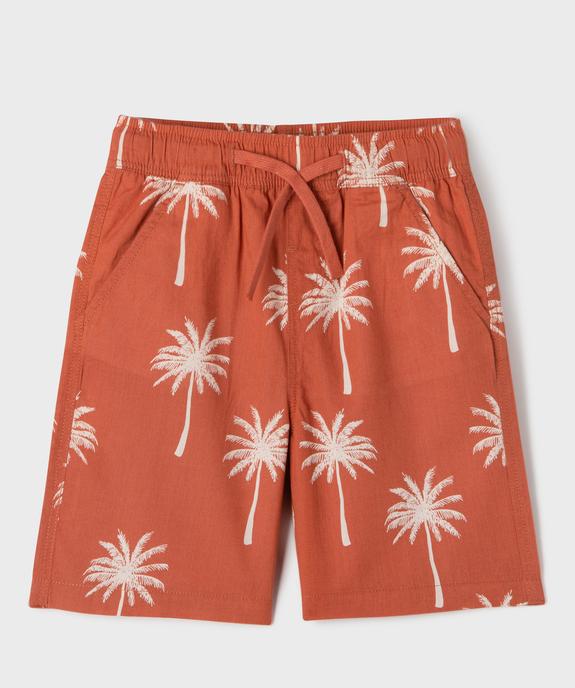 Bermuda large à motif palmiers garçon vue1 - GEMO (ENFANT) - GEMO