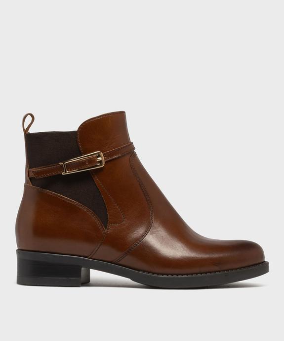 Bottines dessus cuir avec élastique latéral femme - Tanéo - TANEO Bottines dessus cuir avec élastique latéral femme - Tanéo vue2 - TANEO - GEMO
