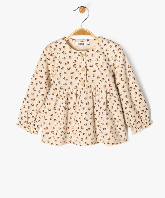 Blouse à manches longues à motifs tachetés bébé fille vue1 - GEMO(BEBE DEBT) - GEMO