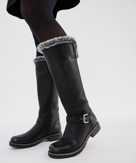 Bottes esprit biker avec fourrure imitation femme - Valentina Baldano vue1 - VALENTINA BALDA - GEMO