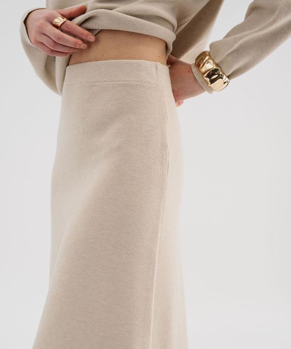 Jupe longue en maille tricotée femme vue3 - GEMO 4G FEMME - GEMO