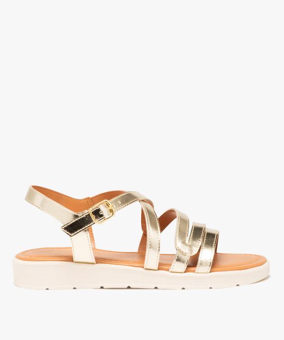 Sandales femme plates à brides métallisées  vue2 - GEMO (CASUAL) - GEMO