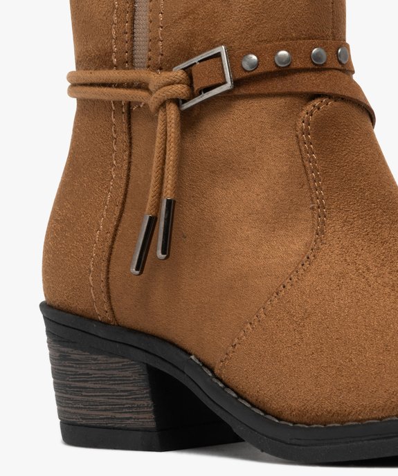 Bottines fille en suédine style santiags avec brides fantaisie vue7 - LOVELY WINGS GEMO FOR GOOD - GEMO
