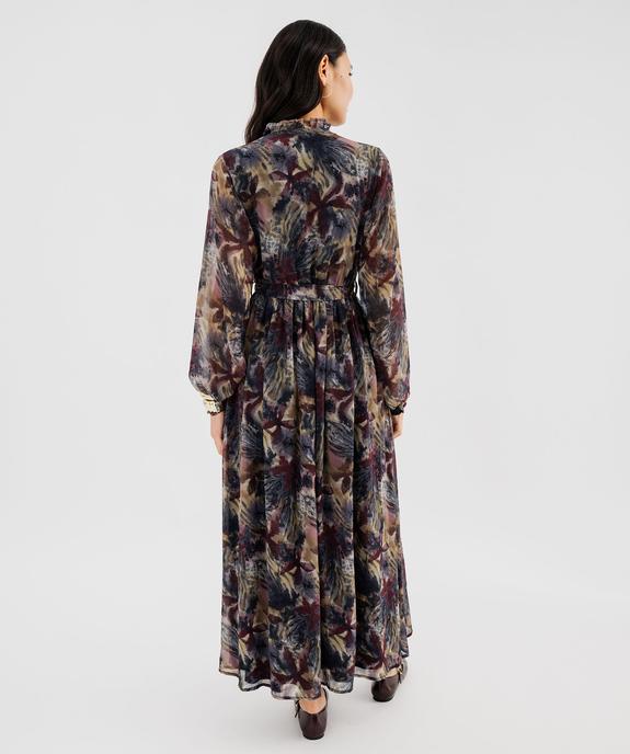 Robe longue en voile à motifs fleuris femme vue5 - GEMO 4G FEMME - GEMO