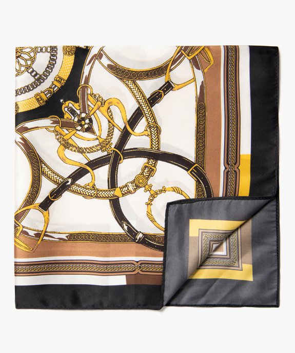 Foulard carré en satin imprimé femme vue2 - GEMO 4G FEMME - GEMO