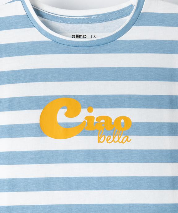 Tee-shirt imprimé à manches ultra courtes fille vue3 - GEMO 4G FILLE - GEMO