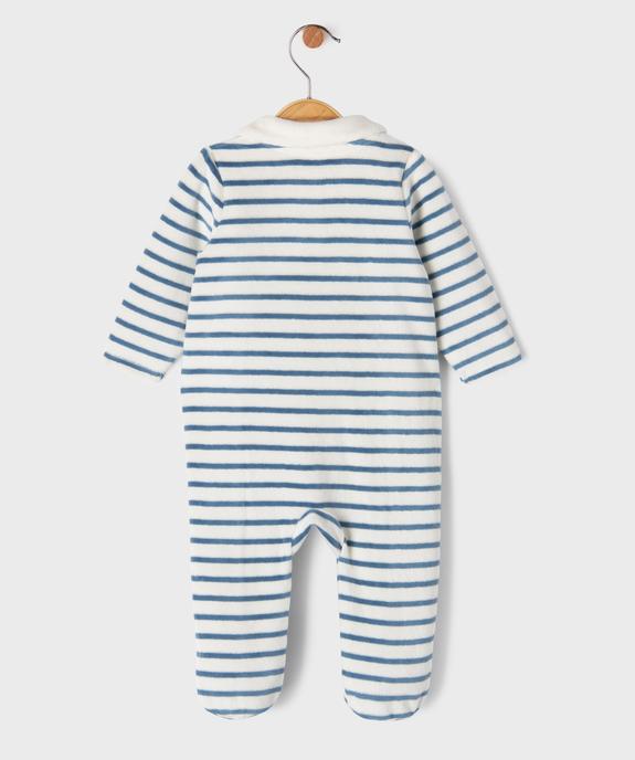 Pyjama dors-bien en velours ouvert devant bébé - LuluCastagnette vue4 - LULU CASTAGNETTE G4G D - GEMO