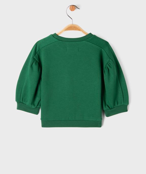 Sweat avec manches froncées et motif brodé bébé fille vue5 - GEMO 4G BEBE - GEMO