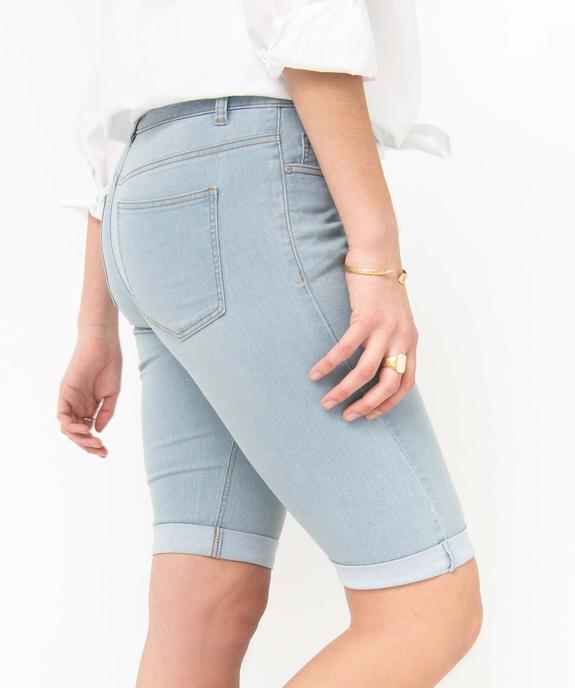 Bermuda femme en jean avec revers vue2 - GEMO 4G FEMME - GEMO