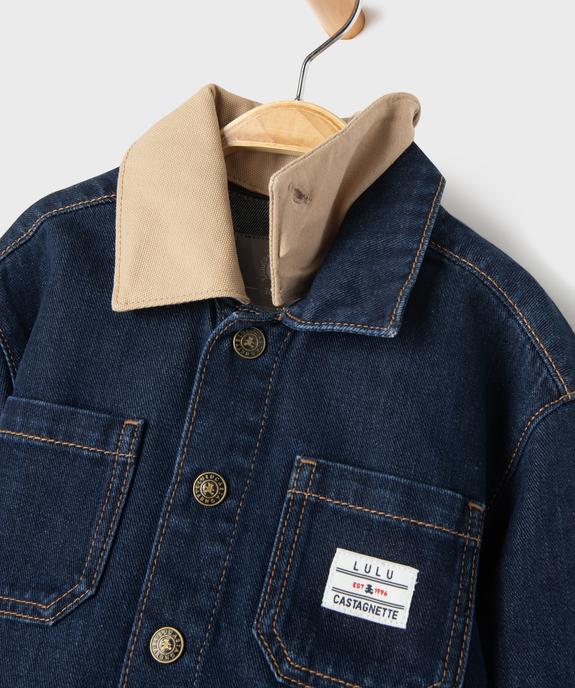 Veste en jean à boutons-pression et col fantaisie amovible bébé garçon - LuluCastagnette vue4 - LULUCASTAGNETTE - GEMO
