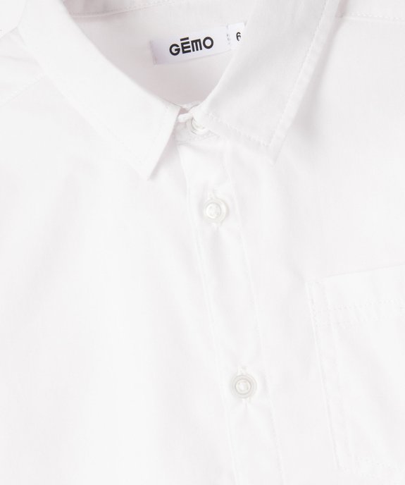 Chemise unie à manches longues garçon vue9 - GEMO 4G GARCON - GEMO