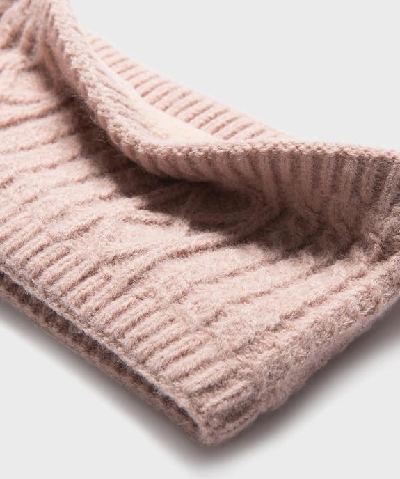 Echarpe tour de cou en maille torsadée doublée polaire bébé fille vue2 - GEMO(BEBE DEBT) - GEMO
