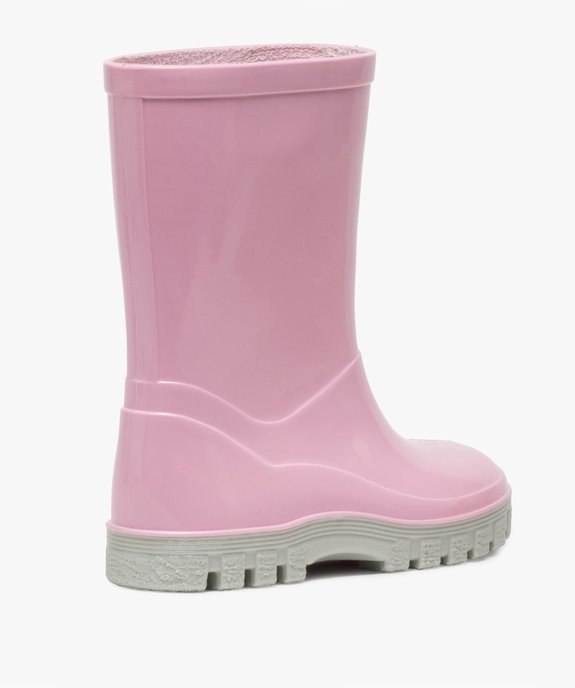 Bottes De Pluie Bebe Fille Unies A Semelle Crantee Gemo