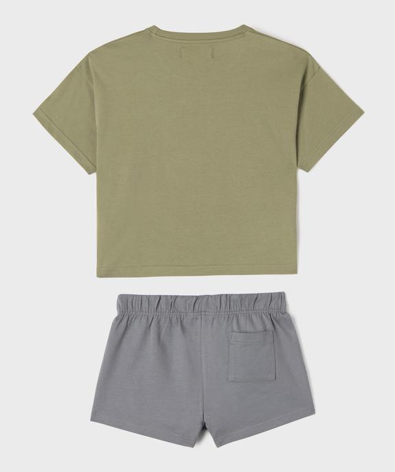 Pyjashort bicolore avec inscription XXL fille - Camps United vue4 - CAMPS US - GEMO