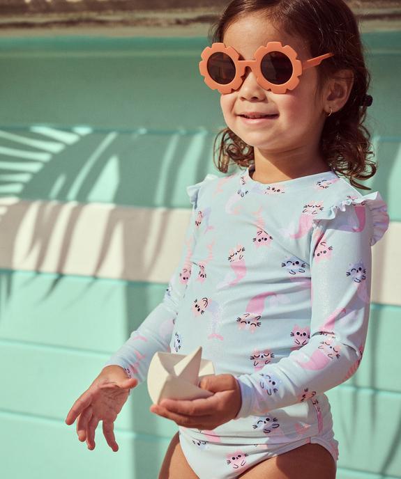 Tee-shirt de plage anti UV à manches longues bébé fille vue1 - GEMO(BEBE DEBT) - GEMO