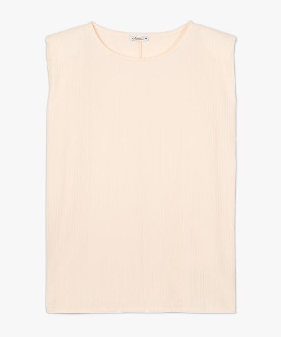 Tee-shirt femme texturé sans manches vue4 - GEMO(FEMME PAP) - GEMO