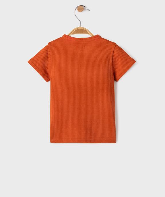 Tee-shirt en maille nid d'abeille bébé garçon - GEMO(BEBE DEBT) Tee-shirt en maille nid d'abeille bébé garçon vue4 - GEMO(BEBE DEBT) - GEMO