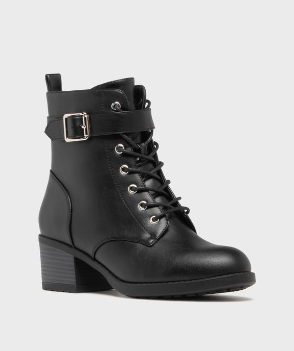 Bottines femme à talon carré et à lacets avec bride à boucle vue9 - VALENTINA BALDA - GEMO