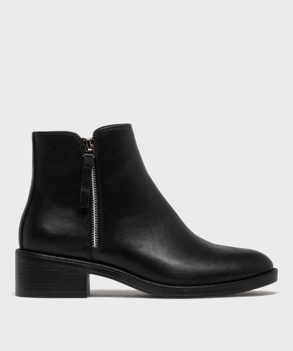 Boots zippées à petit talon en matière lisse femme vue1 - VALENTINA BALDANO GEMO FORGOOD - GEMO