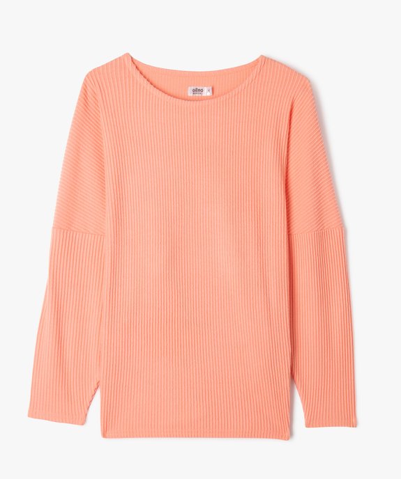 Haut de pyjama en maille côtelée femme vue1 - GEMO 4G FEMME - GEMO