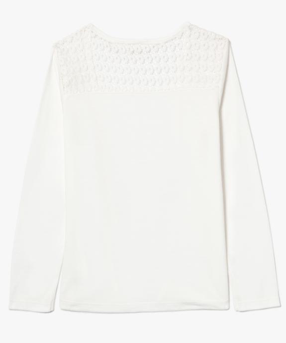 Gilet fluide porté ouvert avec dentelle vue2 - GEMO (ENFANT) - GEMO