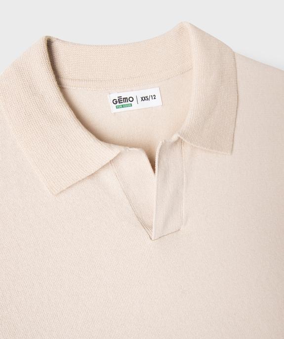 Polo en maille à col sans boutons garçon vue2 - GEMO 4G GARCON - GEMO