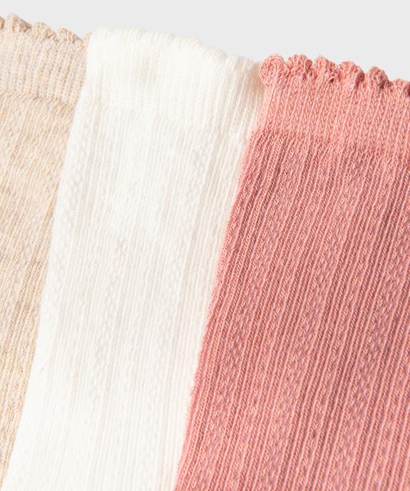 Chaussettes hautes en maille fantaisie fille (lot de 3) vue3 - GEMO 4G FILLE - GEMO