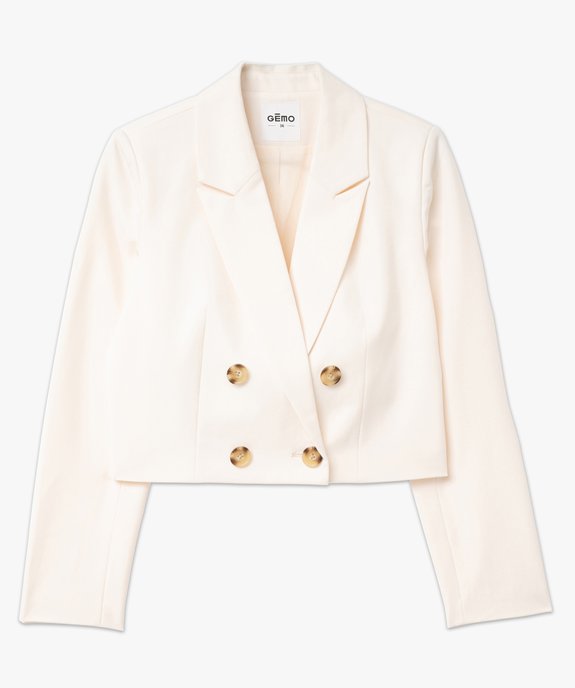Veste de tailleur courte en maille extensible femme vue4 - GEMO(FEMME PAP) - GEMO