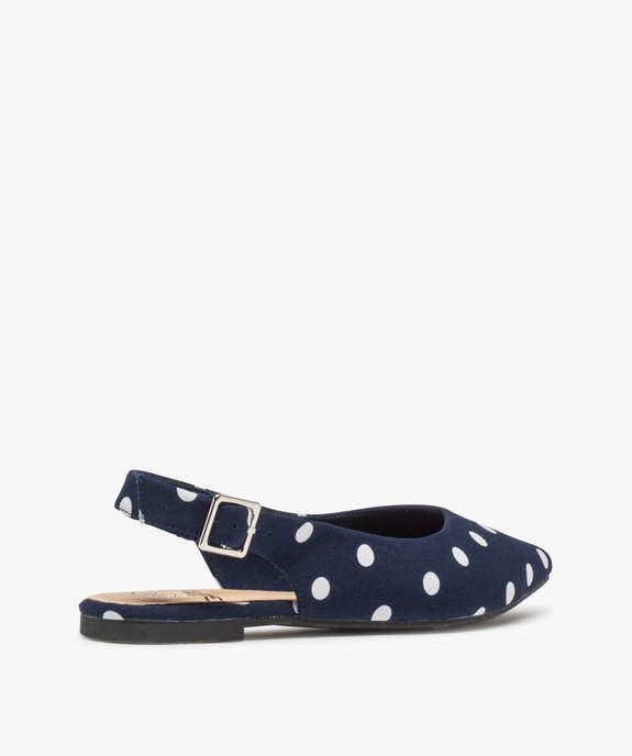 Ballerines femme à talon ouvert et bout pointu à pois vue4 - GEMO(URBAIN) - GEMO