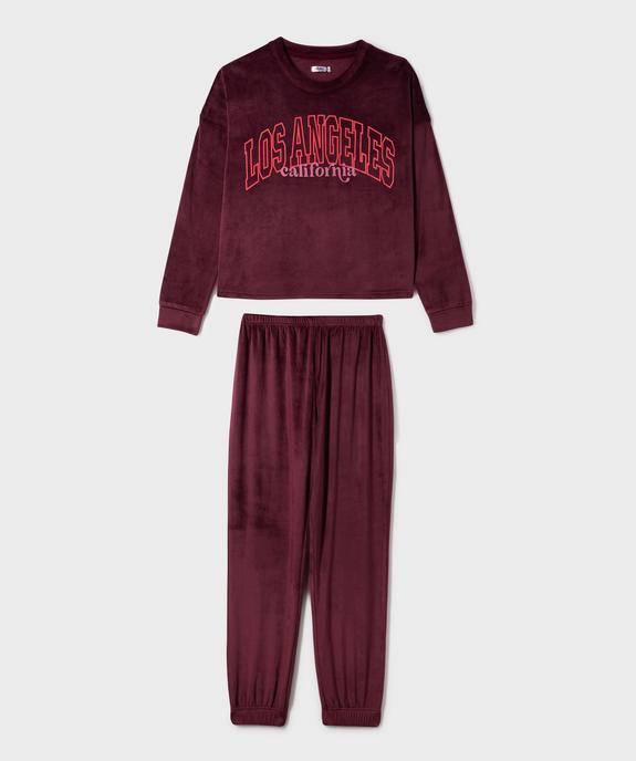 Pyjama en velours imprimé fille vue1 - GEMO (JUNIOR) - GEMO