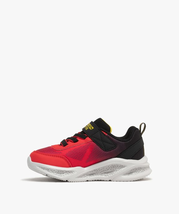 Baskets à scratch avec semelle lumineuse tricolore garçon - Skechers vue3 - SKECHERS - GEMO
