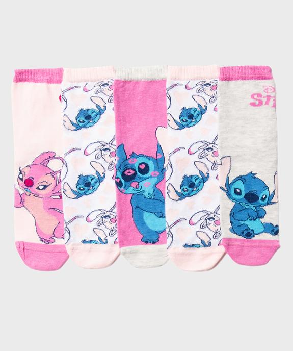 Chaussettes hautes imprimées Stitch et Angel fille (lot de 5) - Disney vue2 - LILO & STITCH - GEMO
