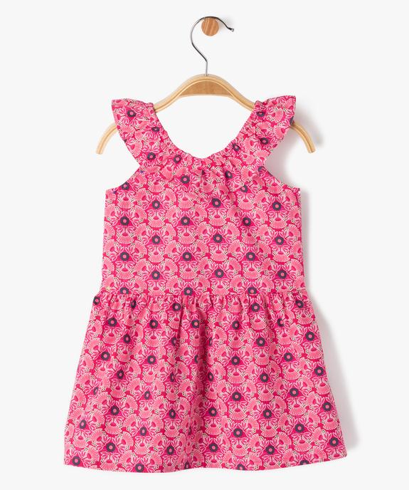 Robe fleurie avec volant sur le col bébé fille vue3 - GEMO(BEBE DEBT) - GEMO