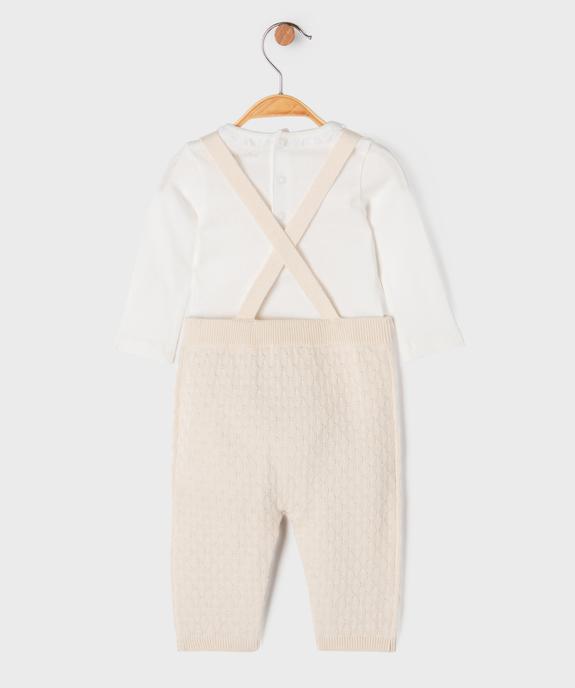 Ensemble 2 pièces body manches longues + salopette bébé vue4 - GEMO 4G BEBE - GEMO