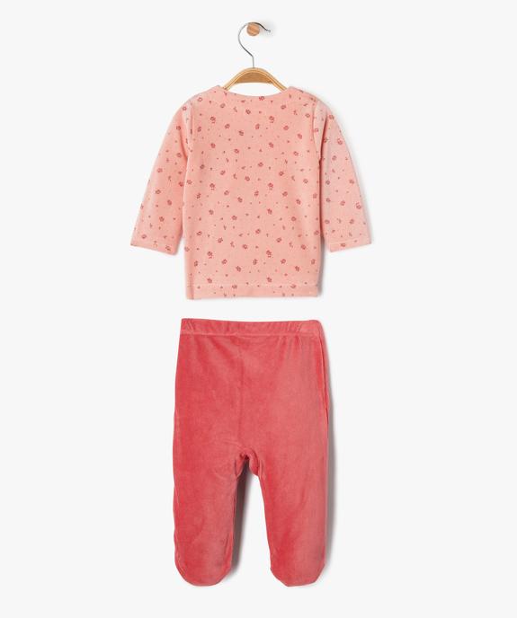 Pyjama velours 2 pièces bébé fille - LuluCastagnette vue6 - LULU CASTAGNETTE G4G D - GEMO