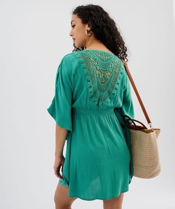 Robe de plage à rayures pailletées et dos brodé femme vue3 - GEMO 4G FEMME - GEMO