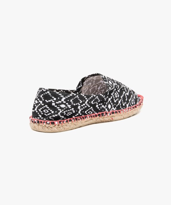 Espadrilles femme à talon plat dessus toile vue4 - GEMO (PLAGE) - GEMO