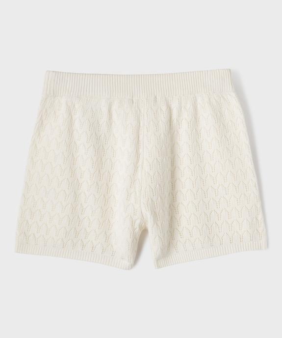 Short en maille avec taille élastique fille vue3 - GEMO (JUNIOR) - GEMO